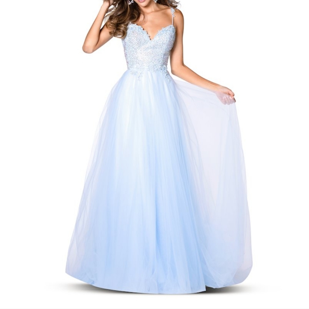 Vienna Light Blue Prom Dress